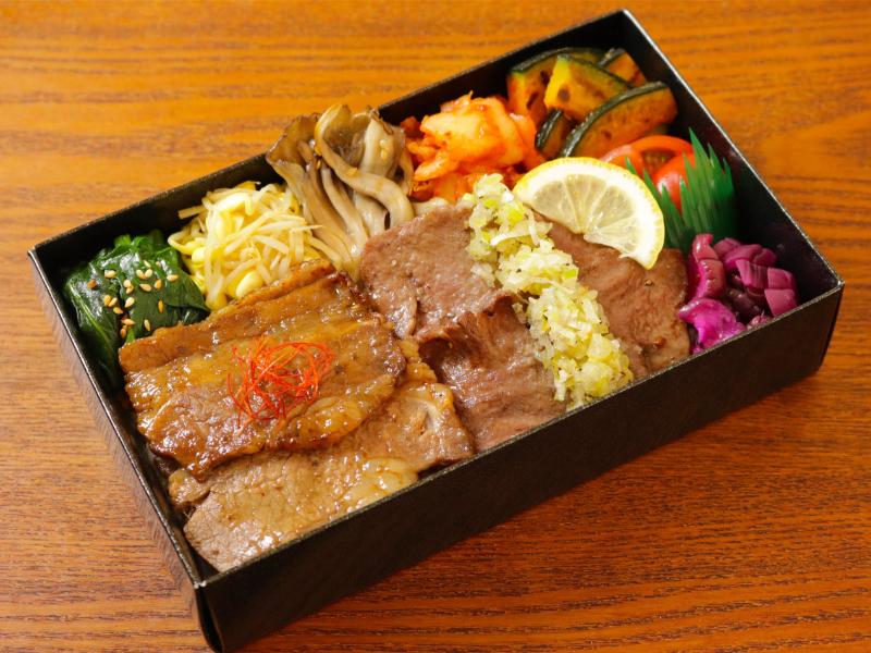 【ダブル盛り】牛カルビ＆塩ダレ牛タン飯