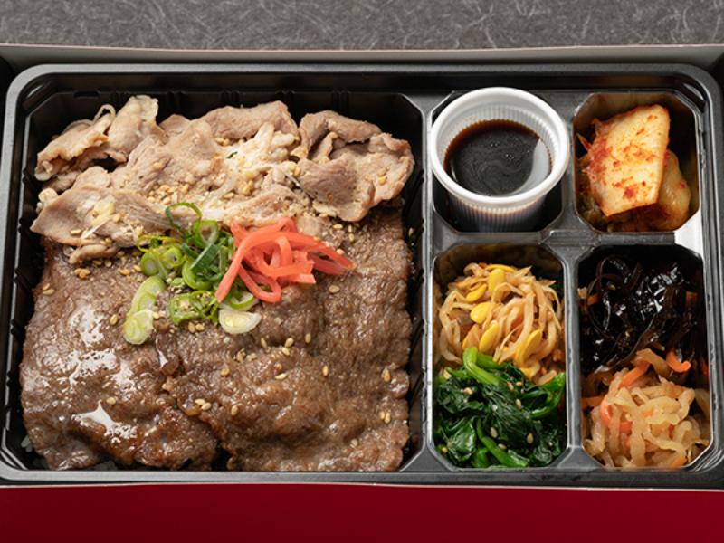 黒毛和牛A5モモロース＆塩ダレ国産三元豚弁当