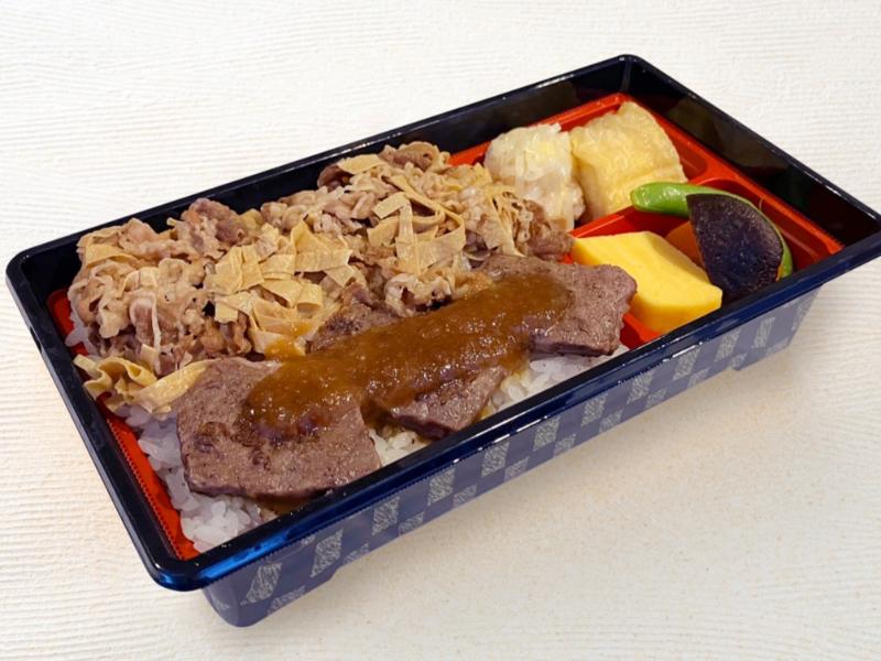 黒毛和牛ステーキや湯葉と牛すき煮弁当