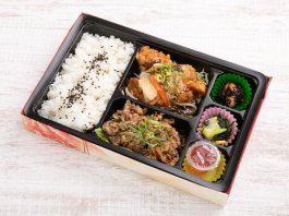 牛焼肉×揚げ鶏の甘酢あん弁当