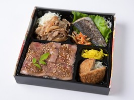 生姜焼き・魚の塩焼き・メンチカツのローストビーフ重