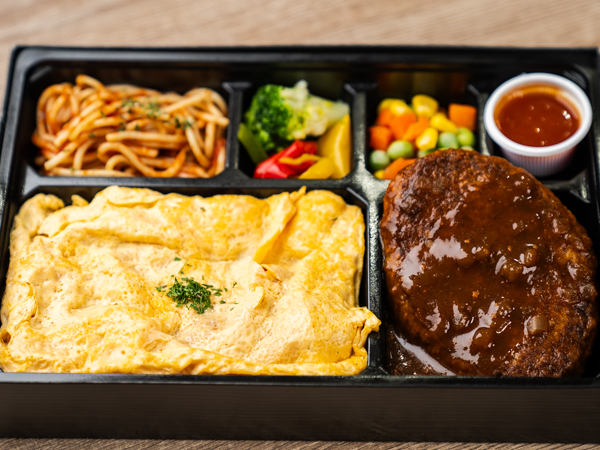 オムライスとデミグラスハンバーグ弁当