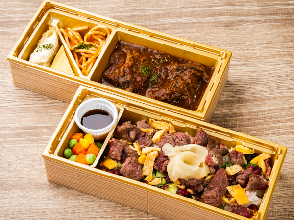 国産牛の肉ちらし2段重