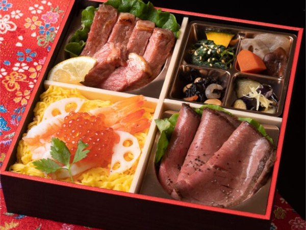 特選サーロインステーキとローストビーフのちらし御膳