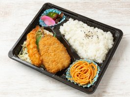 アジフライとエビフライ弁当