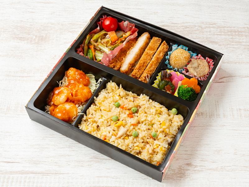 とんかつ＆エビチリ＆炒飯　極上御膳