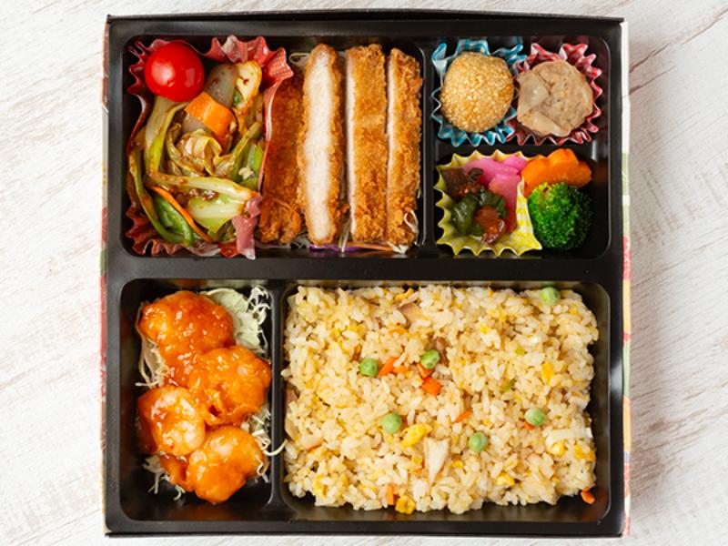 とんかつ＆エビチリ＆炒飯　極上御膳