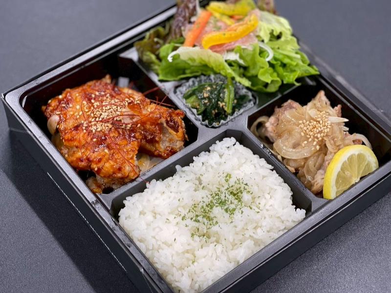 豚塩焼肉＆生ハムサラダ＆ヤンニョムチキン