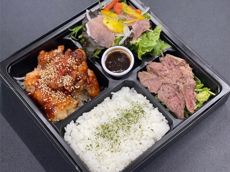 牛ヒレステーキ＆生ハムサラダ＆ヤンニョムチキン