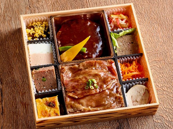 A4和牛焼きしゃぶと常陸牛入りハンバーグ弁当