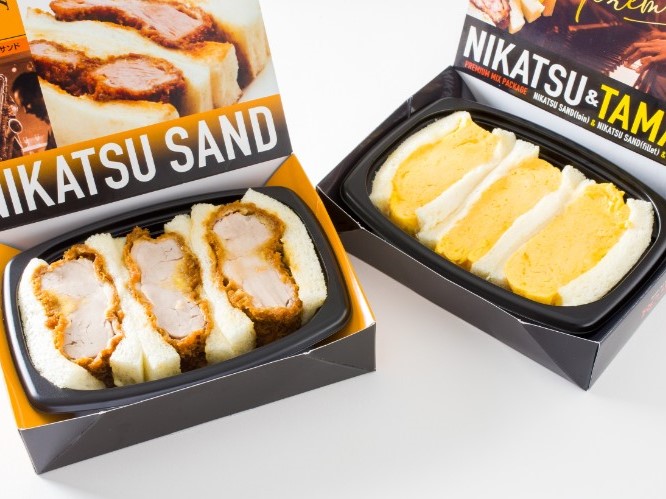 【500mlペット茶付き】煮かつサンドヒレ＆玉子サンド(各3ピース・2箱)