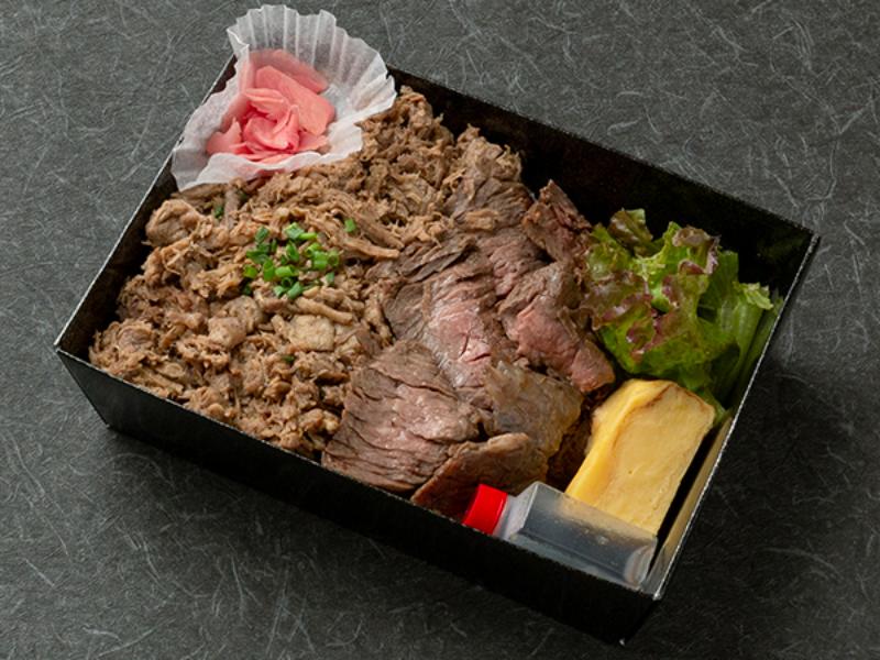 特選牛ステーキと和牛しぐれ煮重