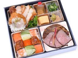 日本銘柄牛2種類を一度で食べられる肉まぶし弁当【宮崎牛・近江牛】 赤
