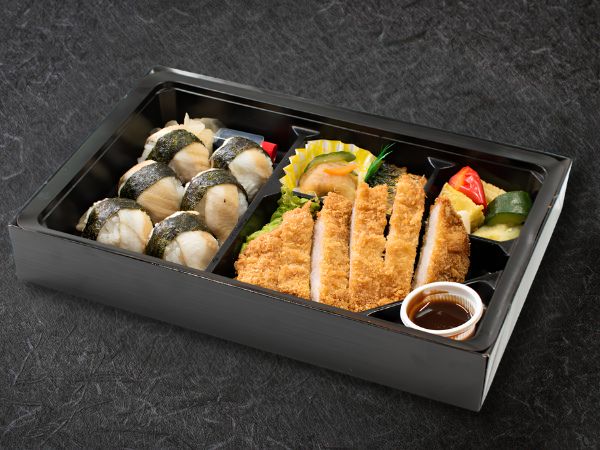 やわらか煮穴子の手毬寿司と手仕込みとんかつ弁当