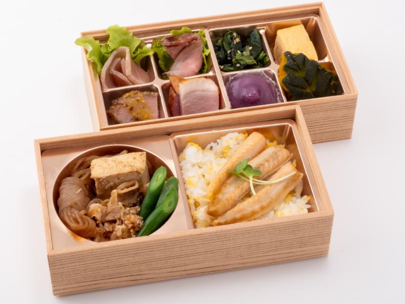 焼ハラスと牛すき焼き2段弁当