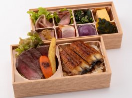 炭焼きうな重と牛カルビステーキ2段弁当