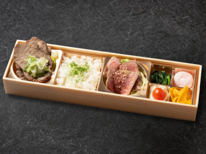 極上ネギ塩牛タンと牛赤身ステーキ御膳