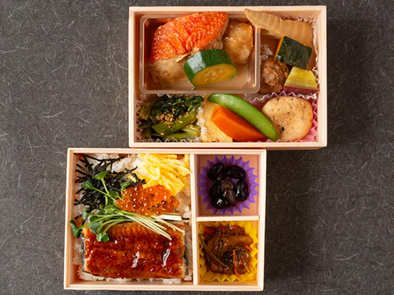 金目鯛煮つけ二段御膳　うなぎイクラ飯