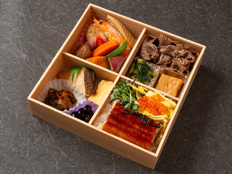 松花堂牛すき焼き・旬魚幽庵焼き　上うなぎイクラ飯