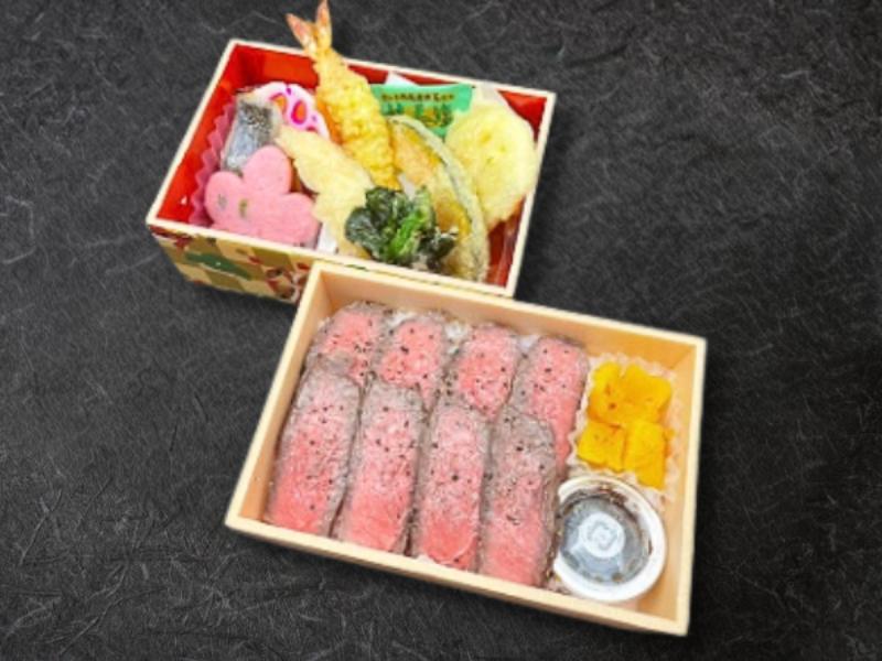 和牛ステーキと鰆の西京焼き弁当