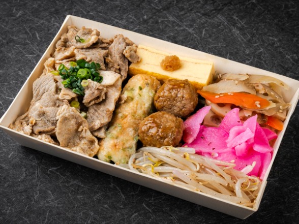 豚しょうが焼きの海苔重ね