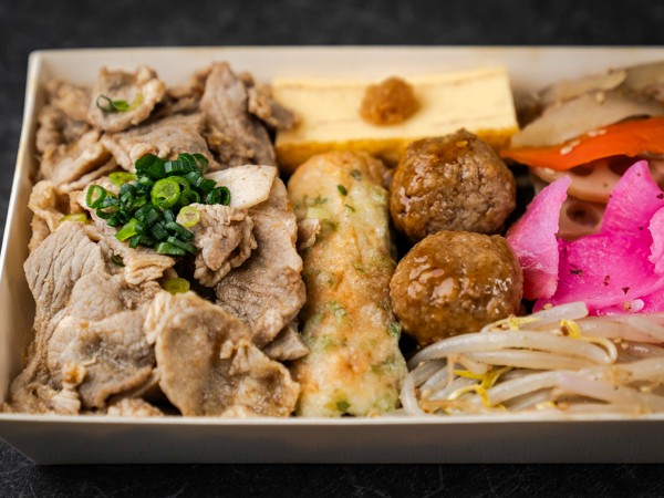豚しょうが焼きの海苔重ね