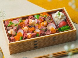 国産牛とエビの豪華ちらし弁当