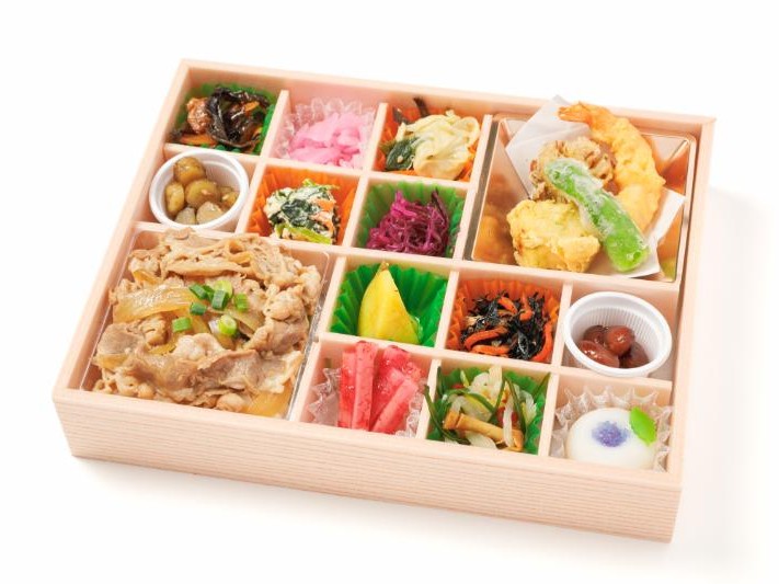 牛めしと天麩羅の十二彩折詰