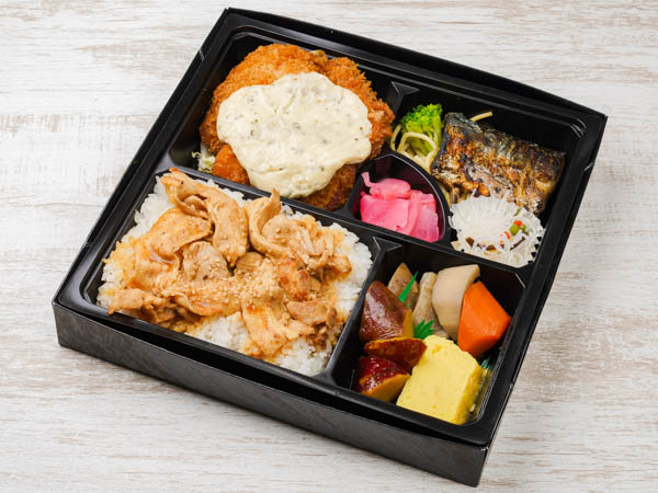 豚カルビ飯（オニオンと芋フライ）満腹弁当