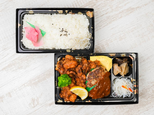 厳選ハンバーグと塩唐揚げSP弁当