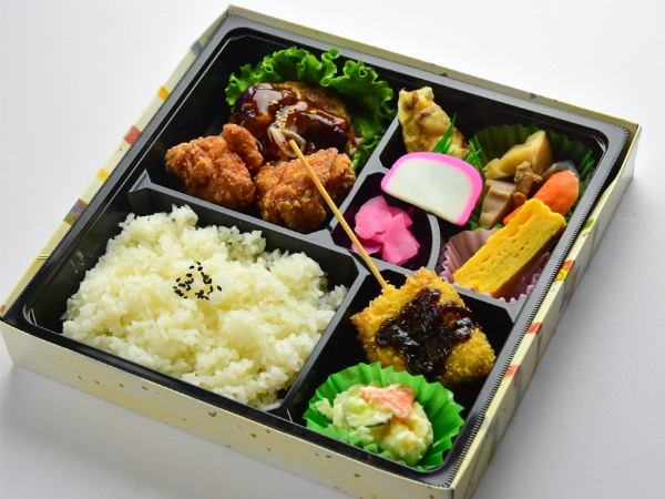 モダン弁当・ざんぎ＆トーフハンバーグのナス甘酢あん