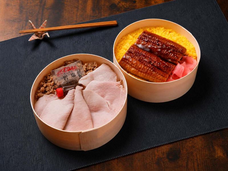 薄切り 炭火焼き ローストポーク＆鰻の2段弁当