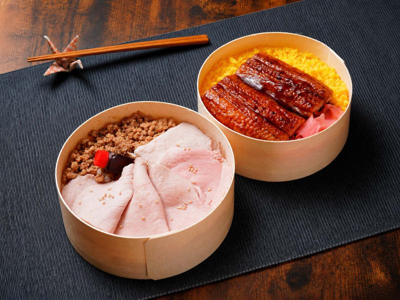 薄切り 炭火焼き ローストポーク＆鰻の2段弁当