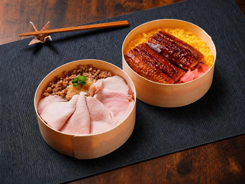 薄切り 炭火焼き ローストポーク＆鰻の2段弁当