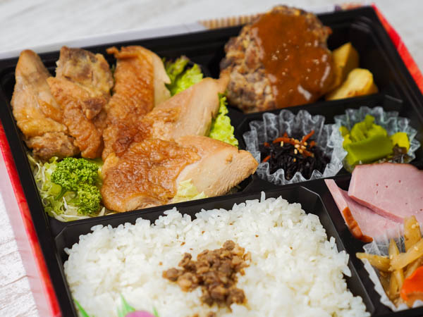 ガーリックチキンステーキ＆黒毛和牛手ごねハンバーグステーキ弁当