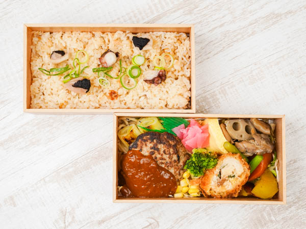 厳選ハンバーグと蛸飯