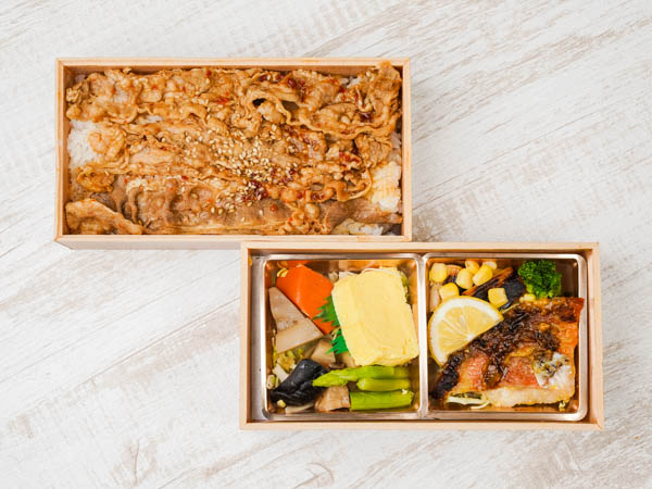 牛カルビ飯と赤魚の西京焼二段重