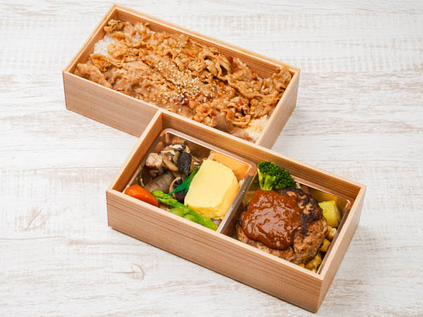 大麦牛（アンガス）ステーキと厳選ハンバーグ二段重