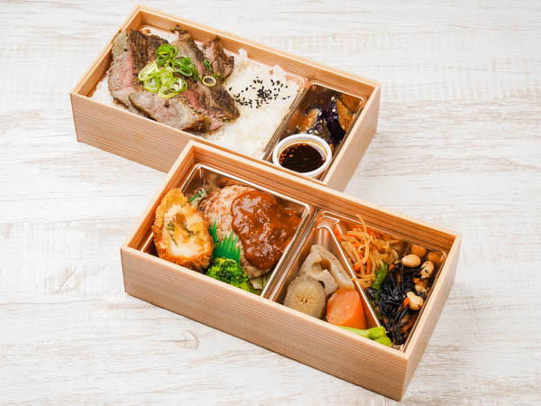 大麦牛（アンガス）とハンバーグ二段重