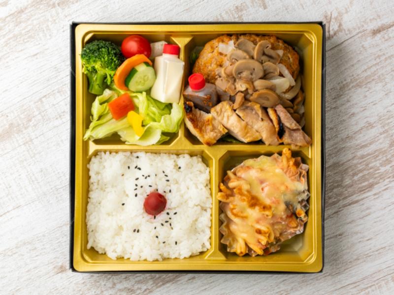 常陸牛ハンバーグミックスグリル弁当