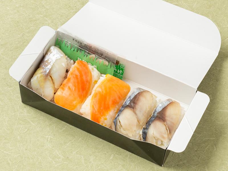 【6月1日～8月31日お届け分限定】夏の柿の葉寿司3種5個入