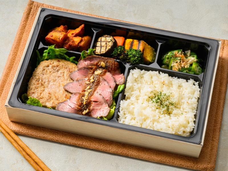 道産牛ローストビーフと自家製手ごねハンバーグ弁当