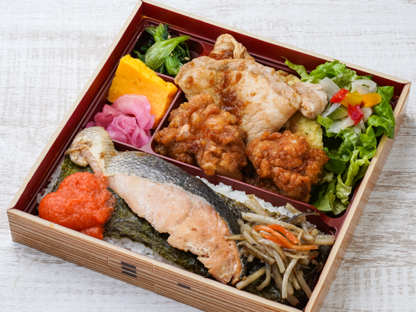 豚ロース生姜焼きとから揚げ海苔幕の内