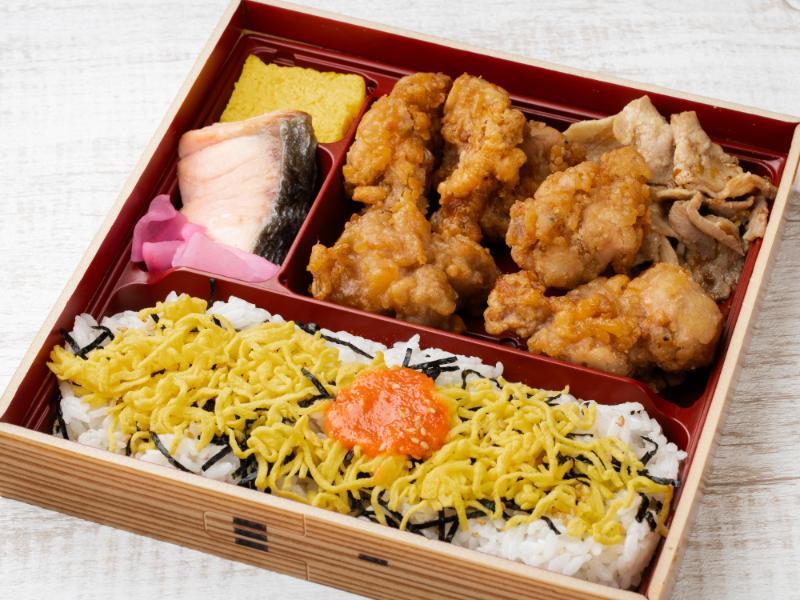 生姜焼き唐揚げ海苔幕の内