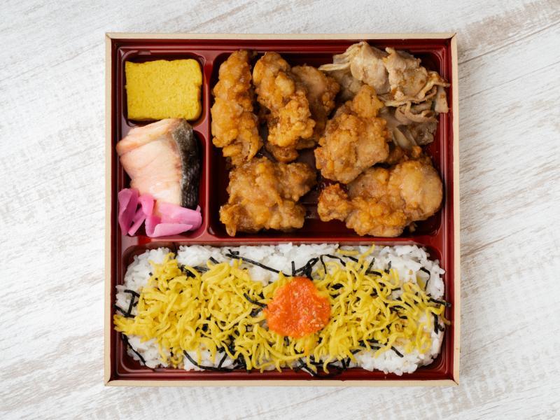 生姜焼き唐揚げ海苔幕の内