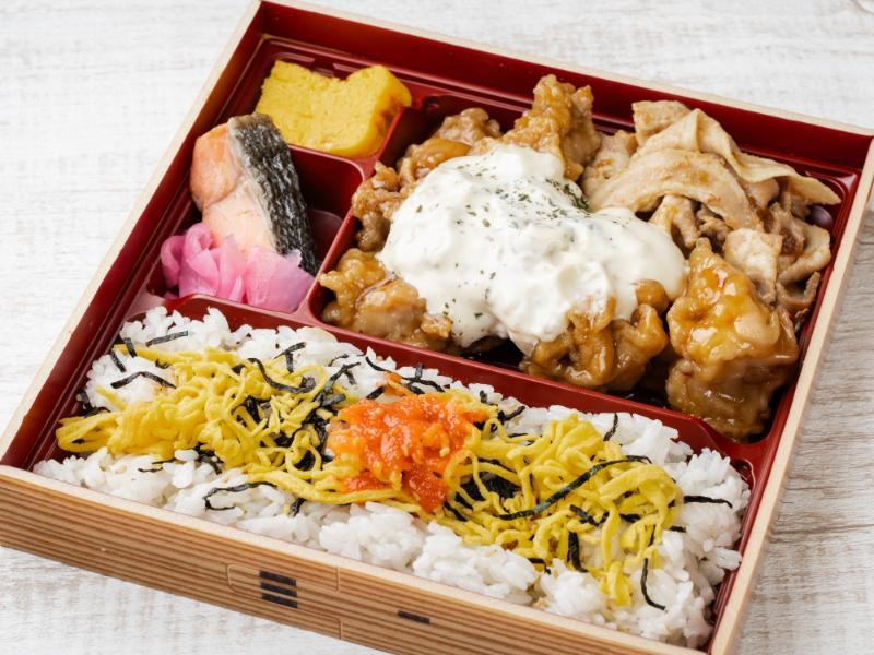 生姜焼きチキン南蛮海苔幕の内