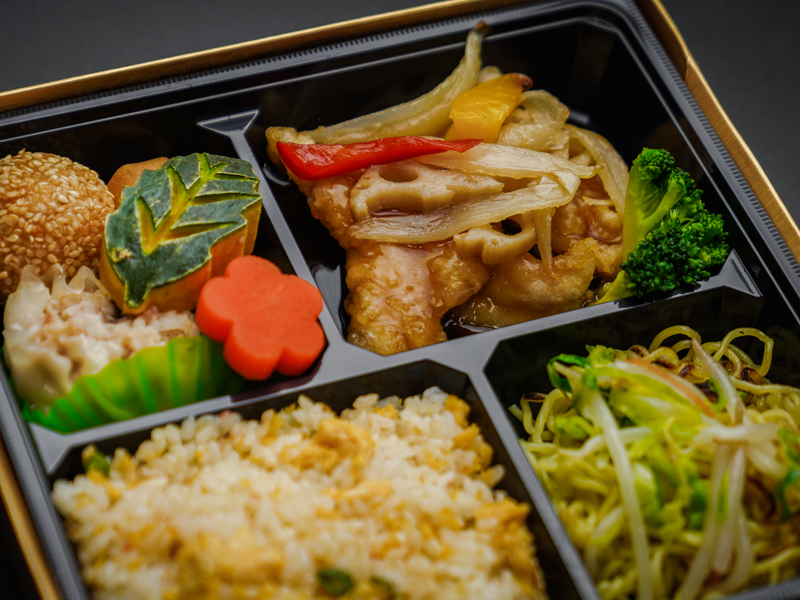 【4升】白身魚の甘酢あんかけと炒飯弁当
