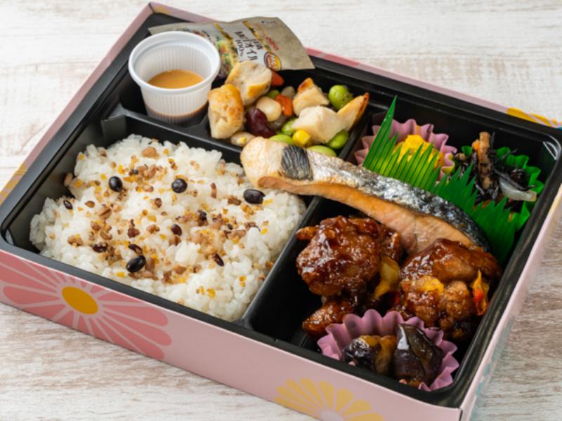 ［Ｂ－４］スーパーフード＆ＭＣＴオイル【２５品目とたんぱく質が摂れる】鶏黒酢あん・銀鮭弁当