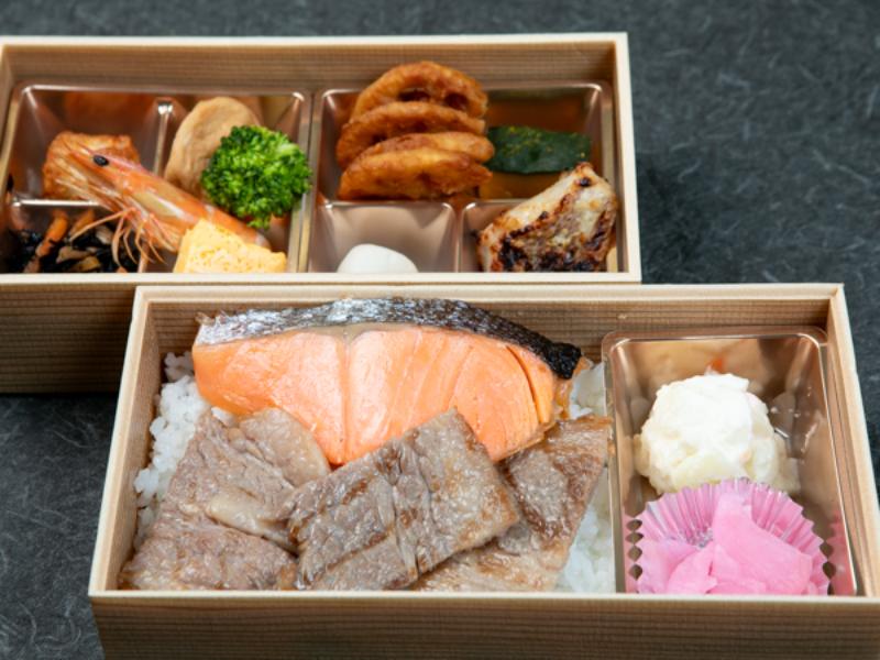 飛騨牛焼肉と焼鮭御膳