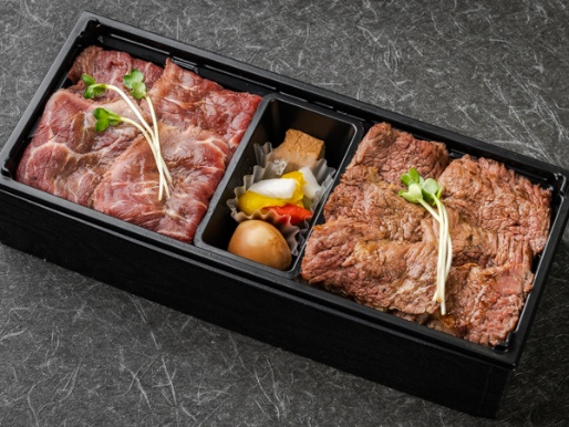 特選 炭火焼ステーキとローストビーフ重